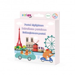 Set 4 textmarkere Pastel Strigo, Seria Capybara SSC503