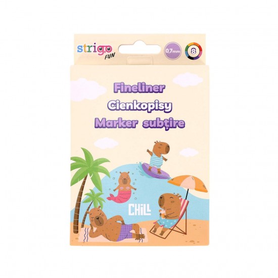 Set 8 Finelinere colorate Strigo, Seria Capybara SSC505 Set 8 Finelinere colorate Strigo, Seria Capybara SSC505
