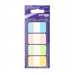 Etichete Indexare Strigo cu riglă 4x20 file, culori Pastel, 42x25mm SSN018