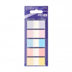 Etichete Indexare Strigo cu riglă 5x20 file, culori Pastel, 45x20mm SSN019