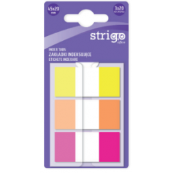 Etichete Indexare Strigo 3x20 file, culori Neon, 45x20mm SSN020