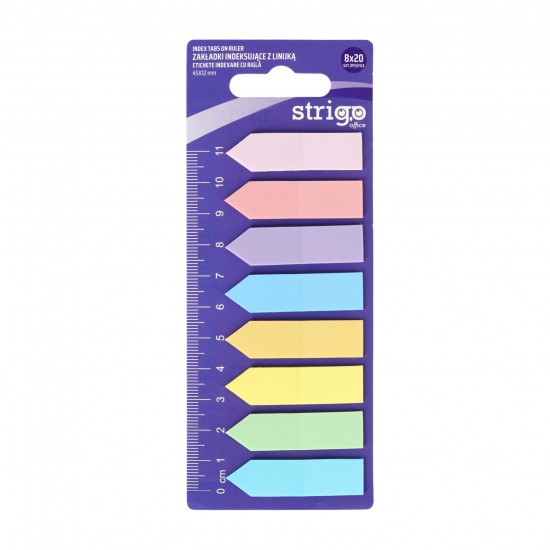 Etichete Indexare Strigo cu riglă 8x20 file, culori Pastel, 45x12mm SSN040 Etichete Indexare Strigo cu riglă 8x20 file, culori Pastel, 45x12mm SSN040