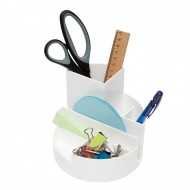 Suport pentru accesorii birou Maul, 6 compartimente, plastic reciclat, alb Suport pentru accesorii birou Maul, 6 compartimente, plastic reciclat, alb