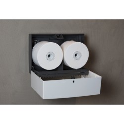 Dispenser hartie igienica Celtex Revolver, sistem duo Megamini, alb Dispenser hartie igienica Celtex Revolver, sistem duo Megamini, alb