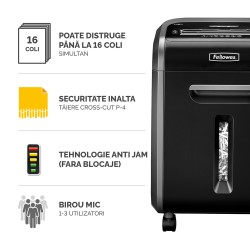 Distrugator documente Fellowes 79CI, 14 coli, CrossCut Distrugator documente Fellowes 79CI, 14 coli, CrossCut