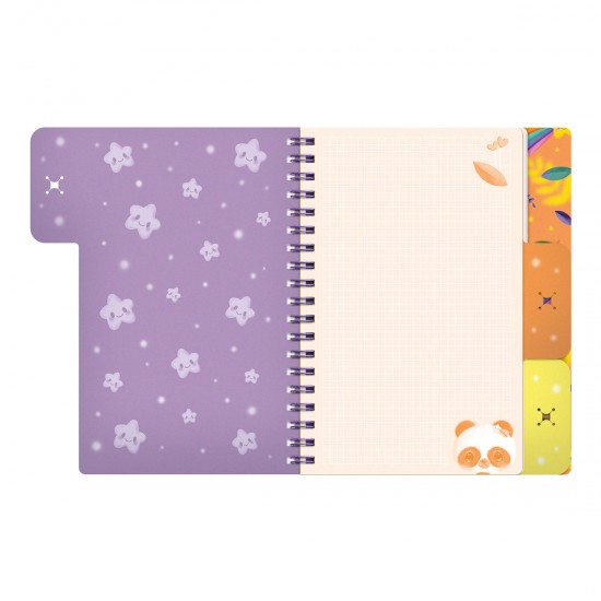 Notes cu separatoare si spira Bangoberry Pally Panda, 200 pagini Notes cu separatoare si spira Bangoberry Pally Panda, 200 pagini