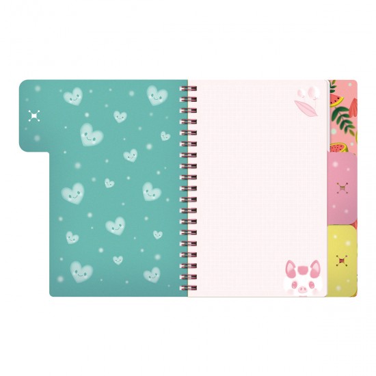 Notes cu separatoare si spira Bangoberry Piggy Porcusorul, 200 pagini Notes cu separatoare si spira Bangoberry Piggy Porcusorul, 200 pagini