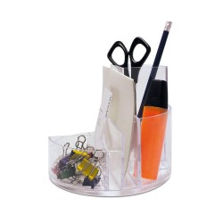 Suport pentru accesorii birou Maul, 6 compartimente, plastic, transparent Suport pentru accesorii birou Maul, 6 compartimente, plastic, transparent