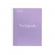 Caiet cu spira Miquelrius Emotions, A5, liniatura punctata, 80 file, coperta carton dur plastifiat, lavanda Caiet cu spira Miquelrius Emotions, A5, liniatura punctata, 80 file, coperta carton dur plastifiat, lavanda