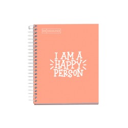 Caiet cu spira Miquelrius Messages, A5, matematica, 100 file, coperta carton dur plastifiat, piersica Caiet cu spira Miquelrius Messages, A5, matematica, 100 file, coperta carton dur plastifiat, piersica