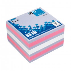 Notite adezive InFO, 75x75 mm, violet/roz/alb Notite adezive InFO, 75x75 mm, violet/roz/alb