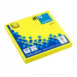 Notite adezive InFO Z-notes, 75x75 mm, galben neon, 80 file/set Notite adezive InFO Z-notes, 75x75 mm, galben neon, 80 file/set