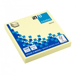 Notite adezive InFO Z-notes, 75x75 mm, galben pastel, 100 file/set Notite adezive InFO Z-notes, 75x75 mm, galben pastel, 100 file/set