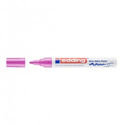 Marker Edding 750 cu vopsea, corp metalic, varf 2-4mm, roz Marker Edding 750 cu vopsea, corp metalic, varf 2-4mm, roz