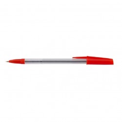 Pix fara mecanism, corp transparent, scriere rosu, 50 bucati/cutie Pix fara mecanism, corp transparent, scriere rosu, 50 bucati/cutie