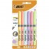 Evidentiator Bic Brite Liner Grip, pastel 6 culori blister