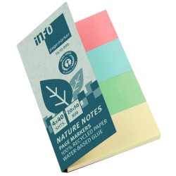 Index autoadeziv InFO, hartie reciclata, 20 x 50 mm, 40 file Index autoadeziv InFO, hartie reciclata, 20 x 50 mm, 40 file