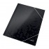 Mapa cu elastic Leitz WOW, carton laminat, A4, 250 coli, negru