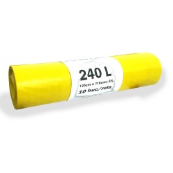 Saci menaj LDPE standard, galbeni, 240 litri, 29 microni, 10 saci/set Saci menaj LDPE standard, galbeni, 240 litri, 29 microni, 10 saci/set