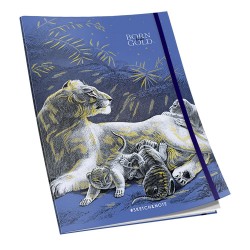 Caiet cusut A5, 80 file, 90 g, liniatura punctata, coperta design animale