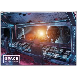 Mapa plastic inchidere cu fermoar, A4, design Spatiu Mapa plastic inchidere cu fermoar, A4, design Spatiu