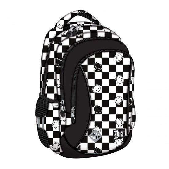 Ghiozdan BP26 ST Right Chess Cats 3 compartimente, 39x27x17 cm Ghiozdan BP26 ST Right Chess Cats 3 compartimente, 39x27x17 cm