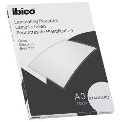 Folie de laminat, Ibico, A3, 125 microni, 100 bucati/set Folie de laminat, Ibico, A3, 125 microni, 100 bucati/set