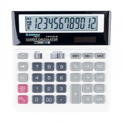 Calculator de birou Donau Tech, 155 x 152 x 28 mm, 12 digiti, alb Calculator de birou Donau Tech, 155 x 152 x 28 mm, 12 digiti, alb