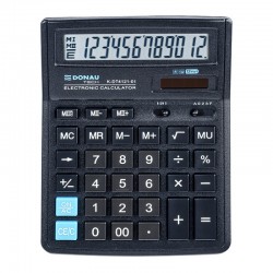 Calculator de birou Donau Tech, 190 x 143 x 40 mm, 12 digiti, negru Calculator de birou Donau Tech, 190 x 143 x 40 mm, 12 digiti, negru