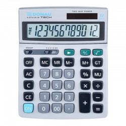 Calculator de birou Donau Tech, 210 x 154 x 37 mm, 12 digiti, argintiu Calculator de birou Donau Tech, 210 x 154 x 37 mm, 12 digiti, argintiu