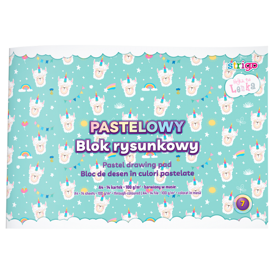 Bloc de desen Strigo Pastel A4, 14 file 100g, culori pastel