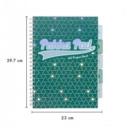 Caiet cu spirala si separatoare Pukka Pads Project Book Glee, 200 pag, matematica, A4, verde Caiet cu spirala si separatoare Pukka Pads Project Book Glee, 200 pag, matematica, A4, verde