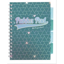 Caiet cu spirala si separatoare Pukka Pads Project Book Glee 200 pag, matematica B5, verde Caiet cu spirala si separatoare Pukka Pads Project Book Glee 200 pag, matematica B5, verde