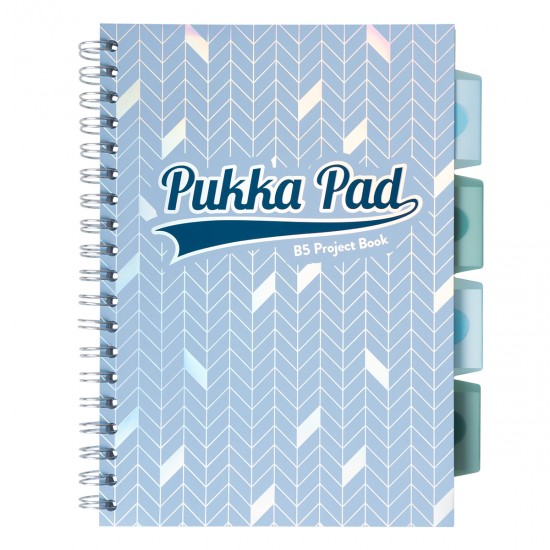 Caiet cu spirala si separatoare Pukka Pad Project Book Glee 200 pag, matematica B5 albastru deschis Caiet cu spirala si separatoare Pukka Pad Project Book Glee 200 pag, matematica B5 albastru deschis