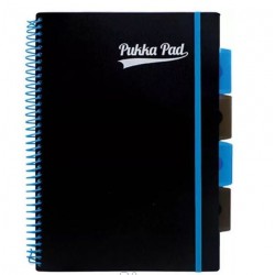 Caiet cu spirala si separatoare Pukka Pads PP Neon B5 200 pag, matematica, coperti PP, albastru Caiet cu spirala si separatoare Pukka Pads PP Neon B5 200 pag, matematica, coperti PP, albastru