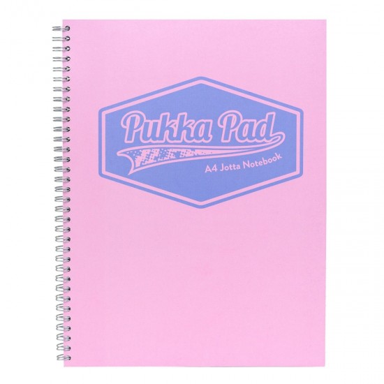 Caiet cu spirala Pukka Pads Pastel Jotta dictando A4, 200 pag, 80 g, PINK