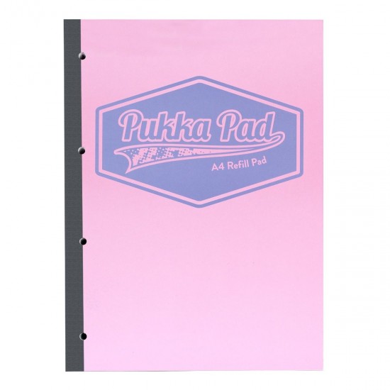 Caiet Pukka Pads Pastel, dictando, A4, 400 pag, hartie 80 g, coperti cartonate PINK