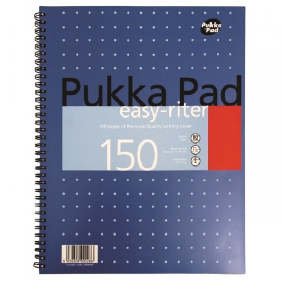 Caiet cu spirala dubla Pukka Pads Easy Writer A4+, 150 pag, coperti tari Caiet cu spirala dubla Pukka Pads Easy Writer A4+, 150 pag, coperti tari