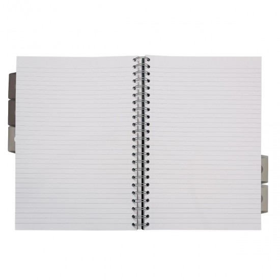 Caiet cu spirala si separatoare Pukka Pads Black Project Book A4 dictando, 250 pag, hartie premium 80 g, perforatii indosariere, coperti PP Caiet cu spirala si separatoare Pukka Pads Black Project Book A4 dictando, 250 pag, hartie premium 80 g, perforatii indosariere, coperti PP