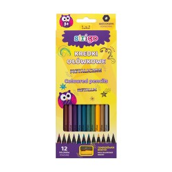 Creioane colorate Strigo METALLIC, 12 culori, cu ascutitoare Creioane colorate Strigo METALLIC, 12 culori, cu ascutitoare