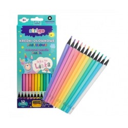 Creioane colorate Strigo pastel 12 culori, cu ascutitoare Creioane colorate Strigo pastel 12 culori, cu ascutitoare