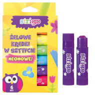 Creioane Strigo Gel Stick 6 culori 10g, neon Creioane Strigo Gel Stick 6 culori 10g, neon