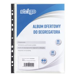 Album 20 folii protectie A4 Strigo, perforatii biblioraft, transparent Album 20 folii protectie A4 Strigo, perforatii biblioraft, transparent
