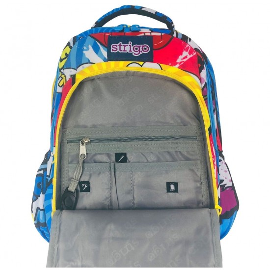 Ghiozdan Strigo CM1 Comic Misty, 25 x 39 x 14, 23 litri Ghiozdan Strigo CM1 Comic Misty, 25 x 39 x 14, 23 litri