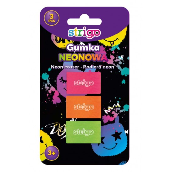 Set 3 gume de sters neon