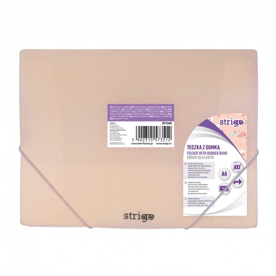 Mapa Strigo A4 cu elastic, PASTEL PIERSICA