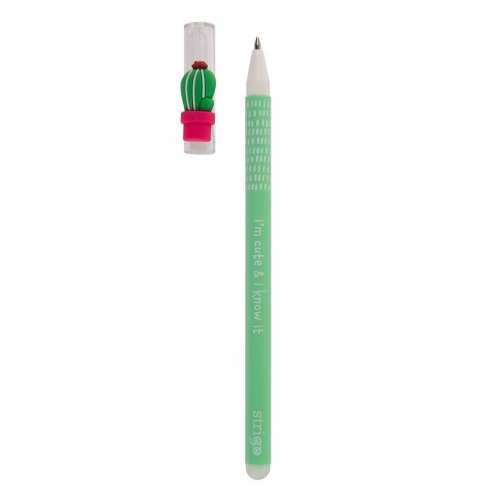 Set 4 pixuri Strigo cerneala cu stergere, CACTUS, Set 4 pixuri Strigo cerneala cu stergere, CACTUS,