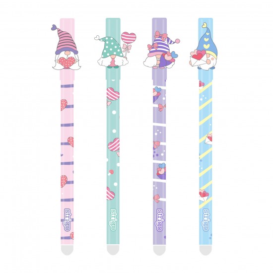 Set 4 pixuri Strigo cerneala cu stergere, SPIRIDUSI, Set 4 pixuri Strigo cerneala cu stergere, SPIRIDUSI,