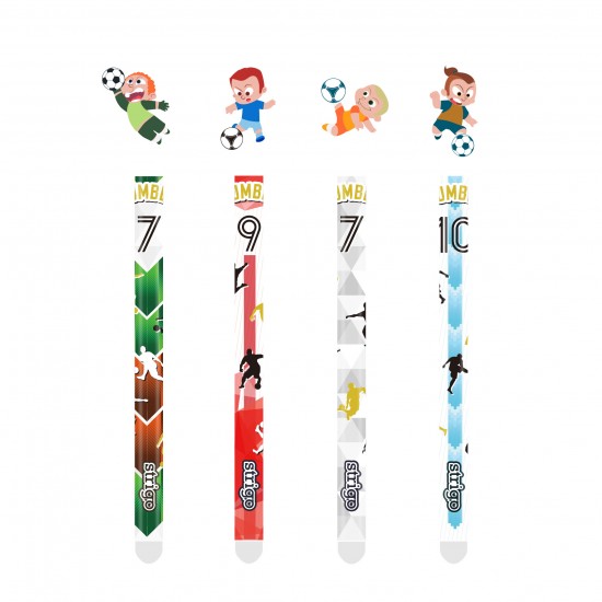 Set 4 pixuri Strigo cerneala cu stergere, FOTBAL, Set 4 pixuri Strigo cerneala cu stergere, FOTBAL,