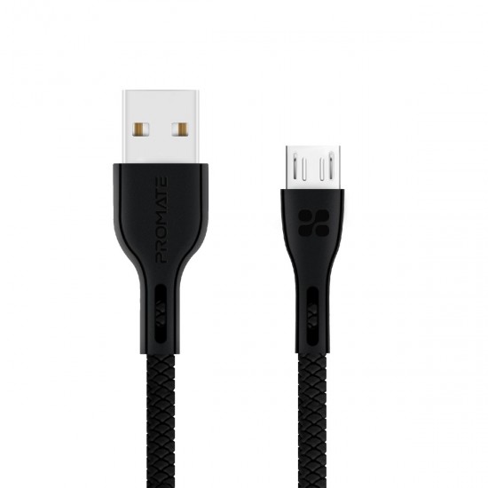 Cablu date Promate Powerbeam-M, microUSB, USB-A, Negru Cablu date Promate Powerbeam-M, microUSB, USB-A, Negru